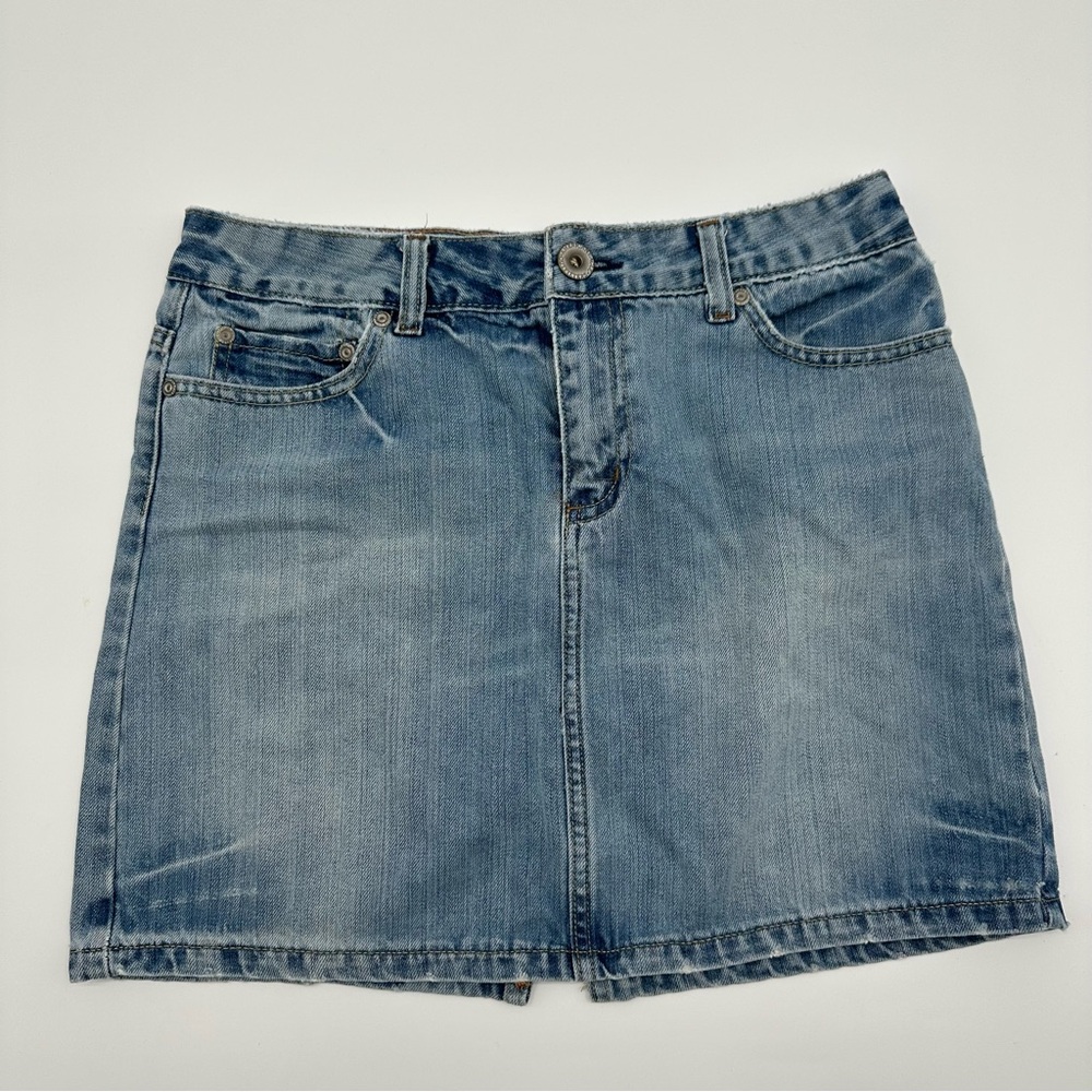 American Eagle Women's Size 6 Light Blue Wash Skirt Zipper Button Please READ‎
